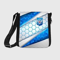 Сумка на плечо Синий герб России на объемном фоне, цвет: 3D-принт