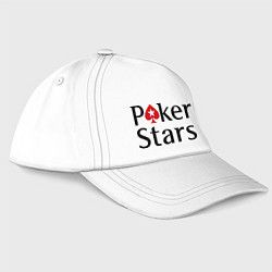 Бейсболка Poker Stars, цвет: белый