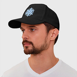Бейсболка Объемная снежинка, цвет: черный — фото 2