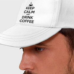 Бейсболка Keep Calm & Drink Coffee, цвет: белый — фото 2