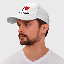 Бейсболка I love Dolphin, цвет: белый — фото 2