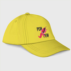 Бейсболка Pew Pew Squid, цвет: желтый