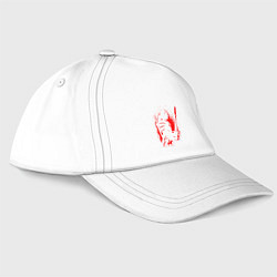 Бейсболка ВЕДЬМАК И ПЛОТВА, РУНЫ, БРЫЗГИ КРАСОК, цвет: белый