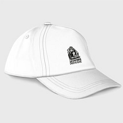 Бейсболка Обезьяна диджей, цвет: белый