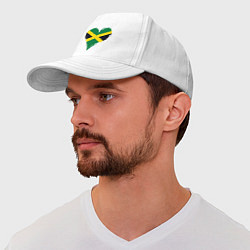 Бейсболка Сердце - Ямайка, цвет: белый — фото 2