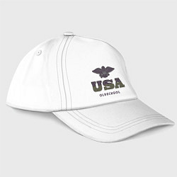 Бейсболка USA Oldschool орёл, цвет: белый