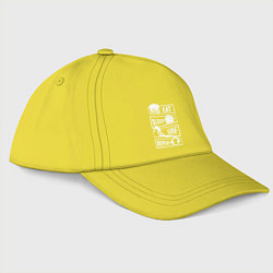 Бейсболка Еда сон серфинг, цвет: желтый