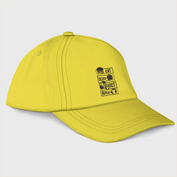 Бейсболка Есть спать фото, цвет: желтый
