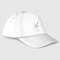 Бейсболка Карта туристических мест Москвы, цвет: белый