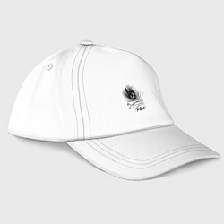 Бейсболка Перо павлина - на удачу, цвет: белый