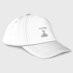 Бейсболка Гусси черный - два гуся, цвет: белый