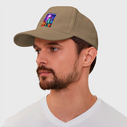 Бейсболка Pumpkin and skeleton - neon glow, цвет: миндальный — фото 2