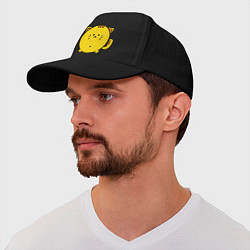 Бейсболка Пухлый котик, цвет: черный — фото 2