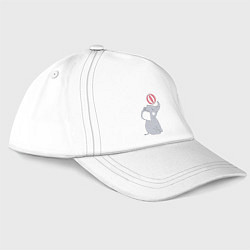 Бейсболка Слонёнок с мячиком, цвет: белый