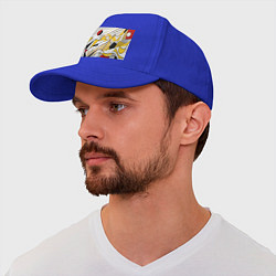 Бейсболка Абстракция поп-арт геометрия, цвет: синий — фото 2
