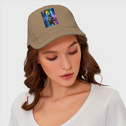 Бейсболка Барт Симпсон в респираторе - нейроарт, цвет: миндальный — фото 2