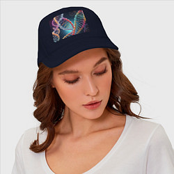 Бейсболка Разноцветный ДНК, цвет: тёмно-синий — фото 2