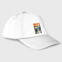 Бейсболка Попугай какаду кричит на картине Эдварда Мунка - м, цвет: белый