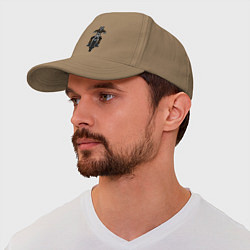 Бейсболка Волк на байке, цвет: миндальный — фото 2