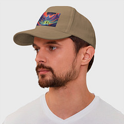 Бейсболка Фантастический красочный пейзаж, цвет: миндальный — фото 2