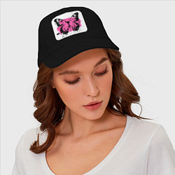 Бейсболка Butterfly with Gothic inscription, цвет: черный — фото 2