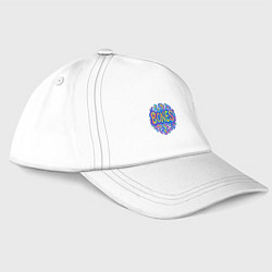 Бейсболка Bones психоделический логотип, цвет: белый