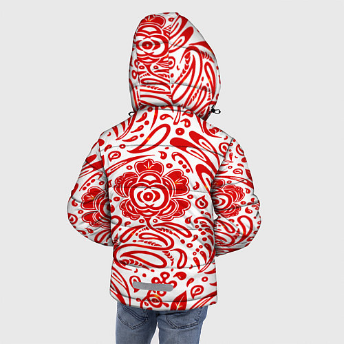 Зимняя куртка для мальчика Хохлома / 3D-Красный – фото 4