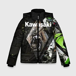Куртка зимняя для мальчика Kawasaky, цвет: 3D-черный