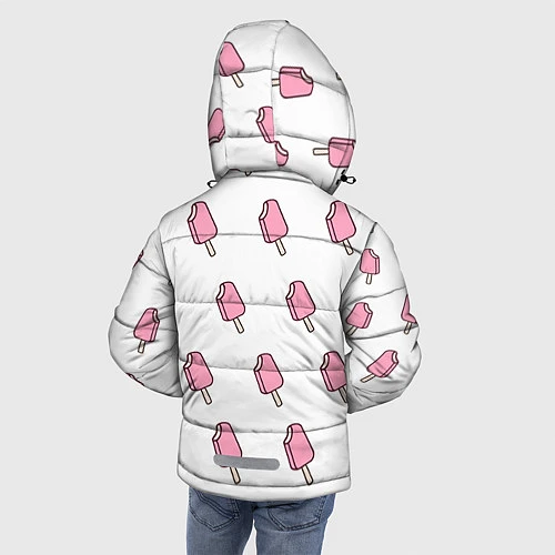Зимняя куртка для мальчика Мороженое розовое / 3D-Светло-серый – фото 4