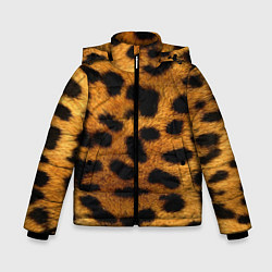 Куртка зимняя для мальчика Шкура леопарда, цвет: 3D-красный