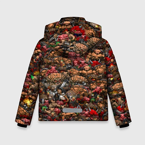 Зимняя куртка для мальчика DOOM: Pixel Monsters / 3D-Черный – фото 2