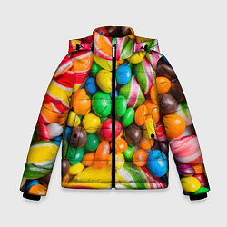 Куртка зимняя для мальчика Сладкие конфетки, цвет: 3D-черный