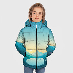 Куртка зимняя для мальчика Олень у озера, цвет: 3D-черный — фото 2