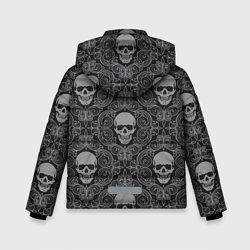 Зимняя куртка для мальчика Ажурные черепа / 3D-Черный – фото 2