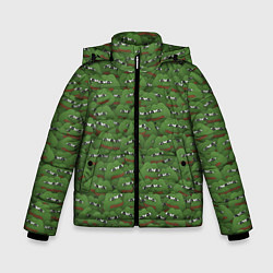 Куртка зимняя для мальчика Грустные лягушки, цвет: 3D-красный