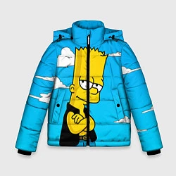 Куртка зимняя для мальчика Задумчивый Барт, цвет: 3D-красный