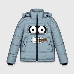 Куртка зимняя для мальчика Лицо Бендера, цвет: 3D-светло-серый