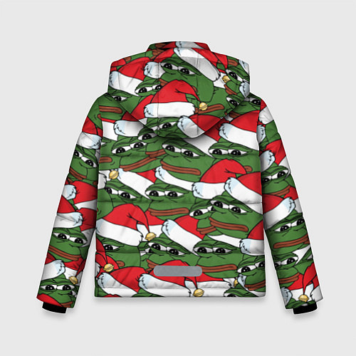 Зимняя куртка для мальчика Sad frog new year / 3D-Черный – фото 2