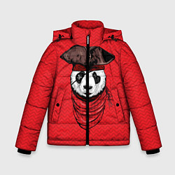 Куртка зимняя для мальчика Панда пират, цвет: 3D-черный