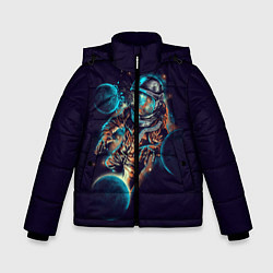 Куртка зимняя для мальчика Космический удар, цвет: 3D-светло-серый