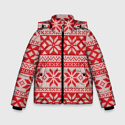 Куртка зимняя для мальчика Красный свитер, цвет: 3D-черный