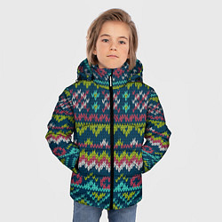 Куртка зимняя для мальчика Вязаный узор 2, цвет: 3D-черный — фото 2