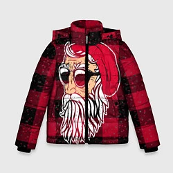 Куртка зимняя для мальчика Санта хипстер, цвет: 3D-черный