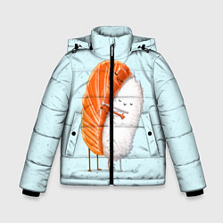 Куртка зимняя для мальчика Суши друзья, цвет: 3D-черный