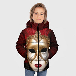 Куртка зимняя для мальчика Венецианская маска, цвет: 3D-светло-серый — фото 2