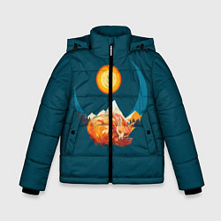 Куртка зимняя для мальчика Лиса под солнцем, цвет: 3D-красный
