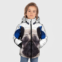 Куртка зимняя для мальчика Мопс в наушниках, цвет: 3D-черный — фото 2