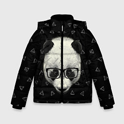 Куртка зимняя для мальчика Умная панда, цвет: 3D-черный