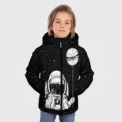 Куртка зимняя для мальчика Астронавт с шариком, цвет: 3D-черный — фото 2