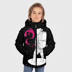Куртка зимняя для мальчика Космическая струя, цвет: 3D-черный — фото 2